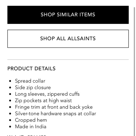 All Saints Elora Leather Fringed Biker Jacket - Picture 11 of 12